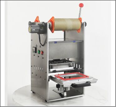 Electric Manual Milk Tea Sealing Machine DF2014T-M with Food-Grade Stainless Steel Body and 6061 Anodized Aluminum Mold
