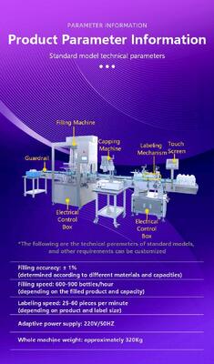 Factory Customized Fully Automatic Four Head Filling and Capping Pure Mineral Water Self Flowing Liquid Filling Production Line CH-GZ002