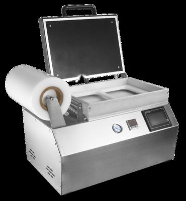 Контроль с сенсорным экраном Ручная прессованная пластиковая поднос вакуумная кожа уплотнительная машина с пищевой степени 304 нержавеющей стали