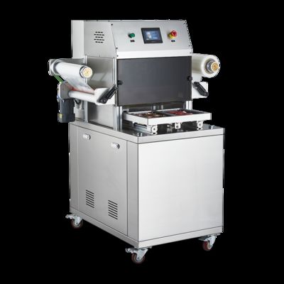 Полностью автоматическая вакуумная кожаная уплотнительная машина DQ330VSL с пищевой категорией 304 из нержавеющей стали и 6061 анодированной алюминиевой формой для упаковки MAP